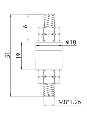 20180150 series 20180150 Series Single 50A High Current Slip Ring slip ring Drawing 