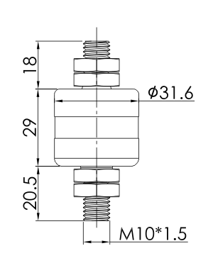 203101100 series 203101100 Series Single Channel 100A High Current Slip Ring slip ring Drawing 