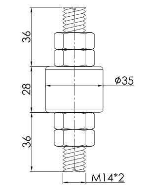 OD mm series High Current Slip Rings drawing