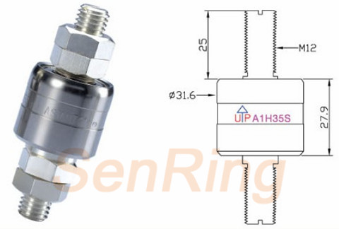 a1h35s series A1H35S Series Mercury Slip Ring(1circuits@350A Power Current) mercury slip ring Drawing 