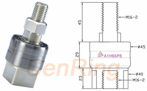 a1h65ps series A1H65PS Series Mercury Slip Ring(1circuits@650A Power Current) mercury slip ring Drawing 