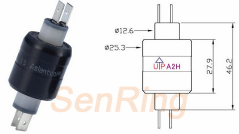 a2h series A2H Series Mercury Slip Ring(2circuits@30A Power Current) mercury slip ring Drawing 