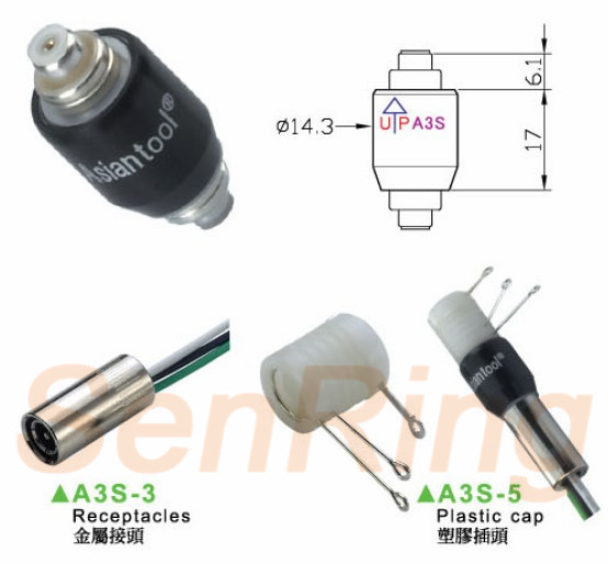 a3s series A3S Series Mercury Slip Ring(3circuits Signal@4A) mercury slip ring Drawing 