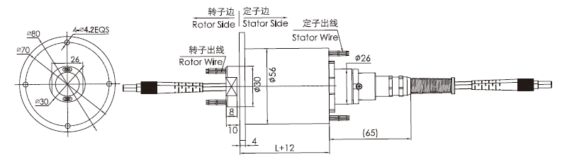 fo209 series FO209 Series 2 Channels Fiber-Electric Slip Ring slip ring Drawing 