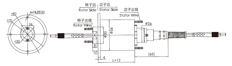 fo209 series FO209 Series 2 Channels Fiber-Electric Slip Ring slip ring Drawing
