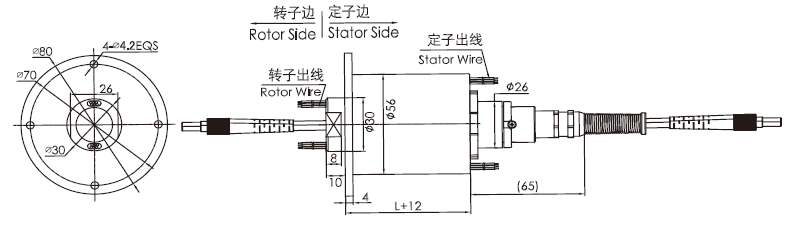 fo609 series FO609 Series 6 Channels Fiber-Electric Slip Ring slip ring Drawing 