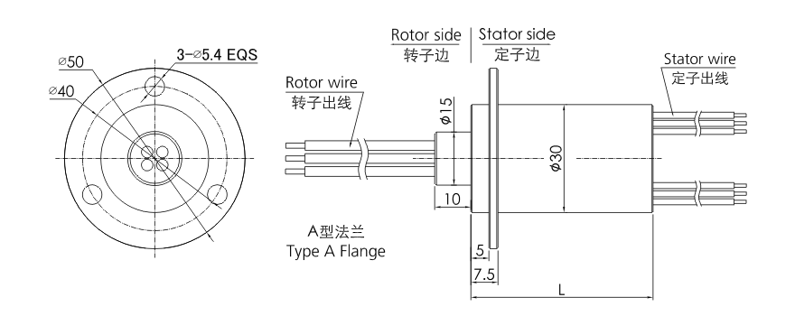 m300 series M300 Series High Current Capsule Slip Ring slip ring Drawing 