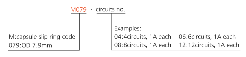OD mm series M-Capsule Slip Rings drawing