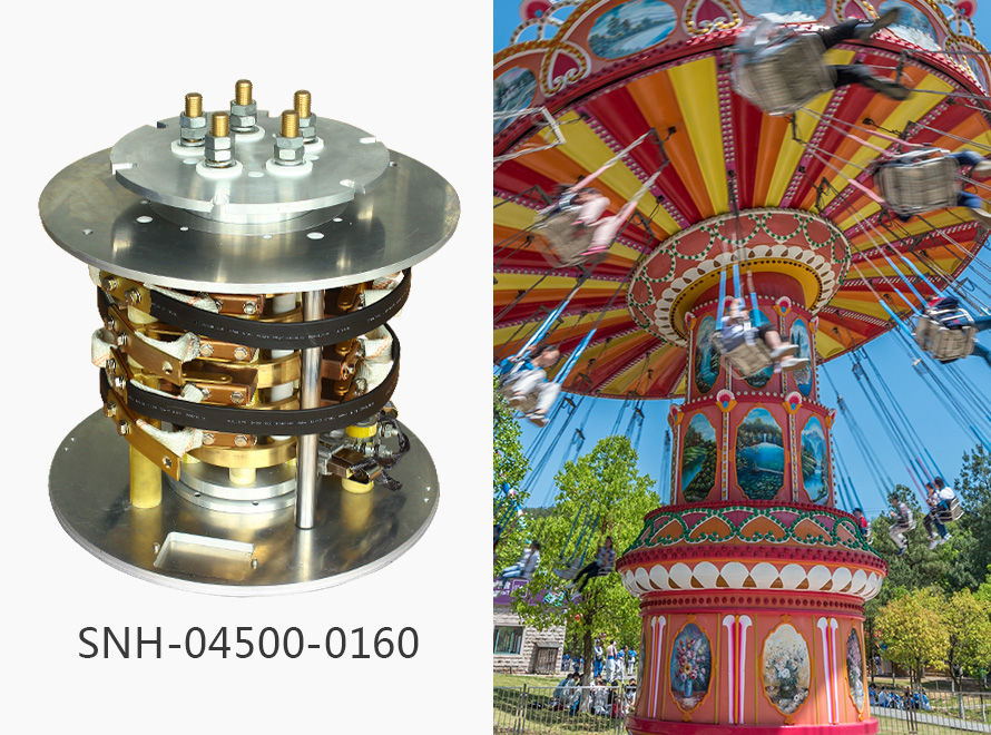 Video demo of Senring 4 cicuits @ 500A + 1 circuit @ 60A large current carbon brush collector ring